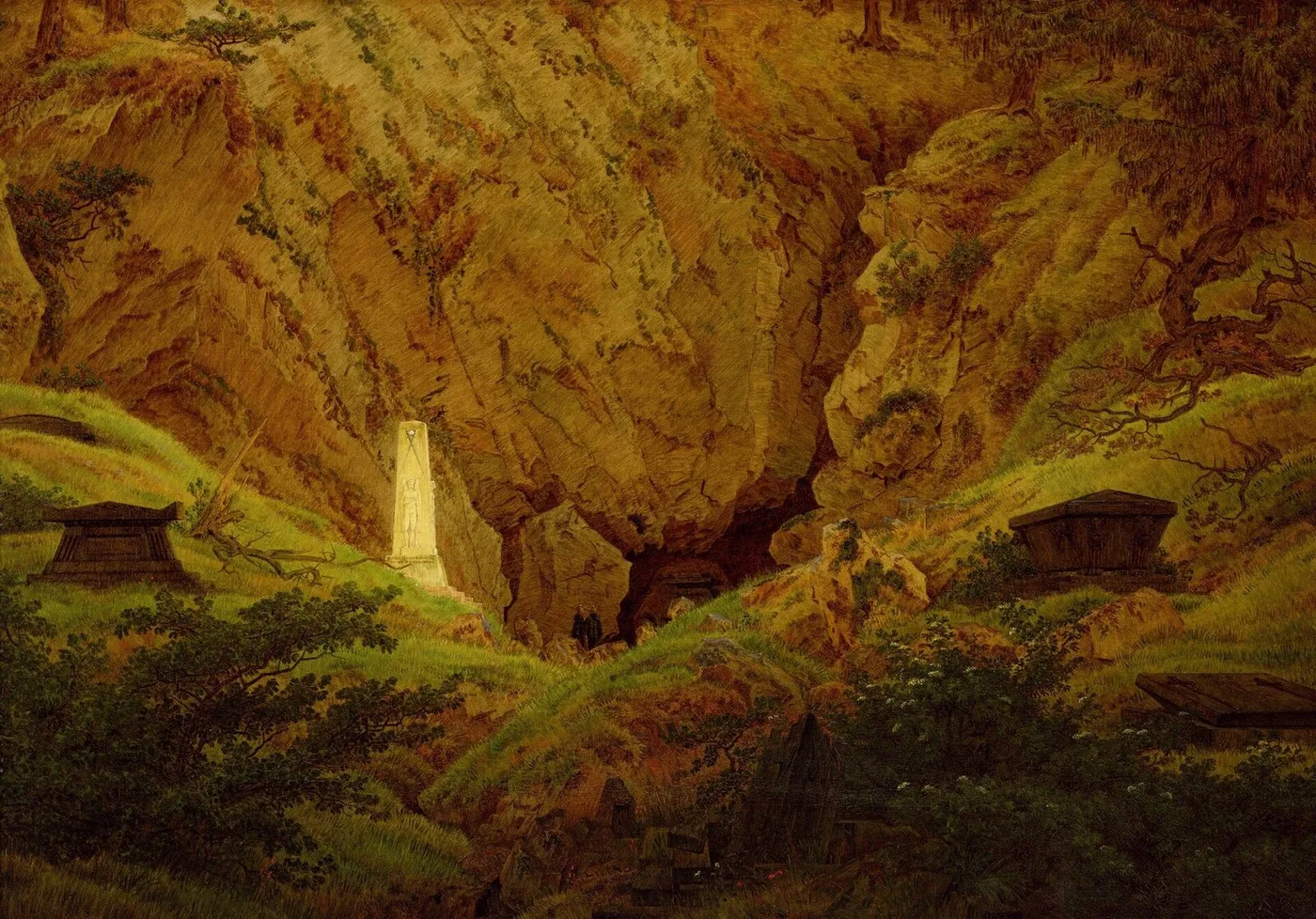 Tombs of the Fallen in the Fight for Independence (1812) by Caspar David Friedrich — original painting reproduced as a hand-painted oil on canvas