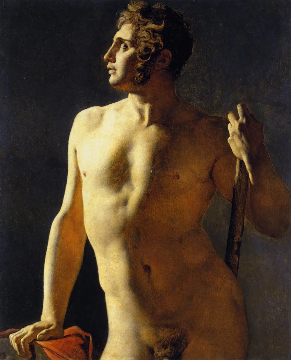 Torse ou demi-figure peinte (1801) by Jean-Auguste-Dominique Ingres — original painting reproduced as a hand-painted oil on canvas