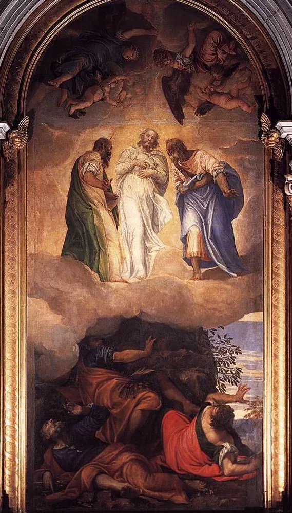 Transfiguration of Christ (1555) by Paolo Veronese — original painting reproduced as a hand-painted oil on canvas