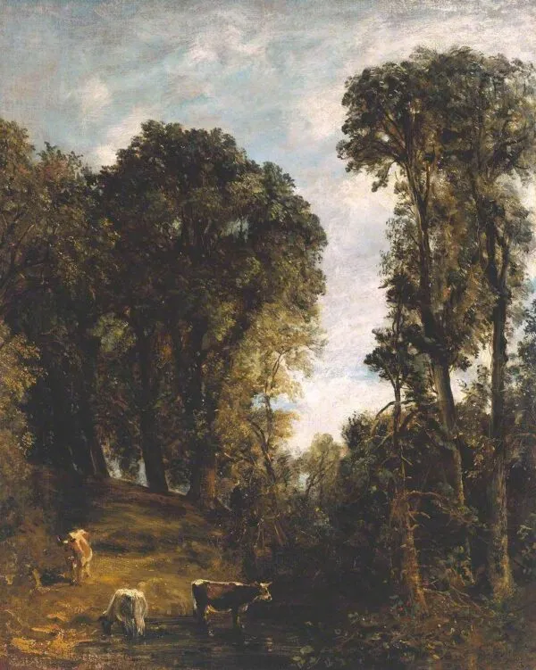 Trees at Hampstead (1829) by John Constable — original painting reproduced as a hand-painted oil on canvas