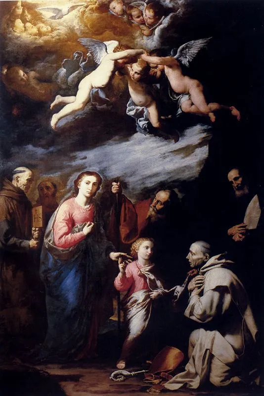 Trinitas terrestris con santi e l'Eterno Padre (1630) by Jusepe de Ribera — original painting reproduced as a hand-painted oil on canvas