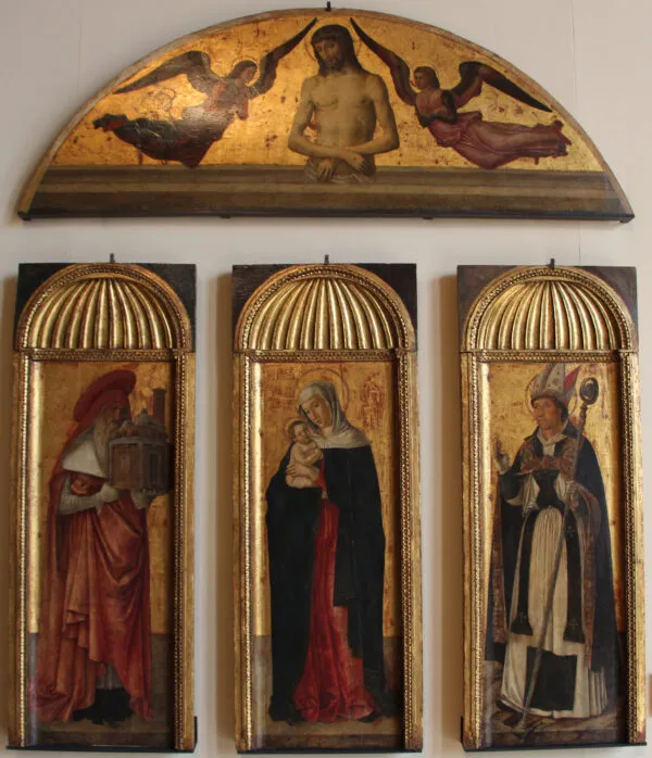 Triptych of the Madonna (1464) by Giovanni Bellini — original painting reproduced as a hand-painted oil on canvas