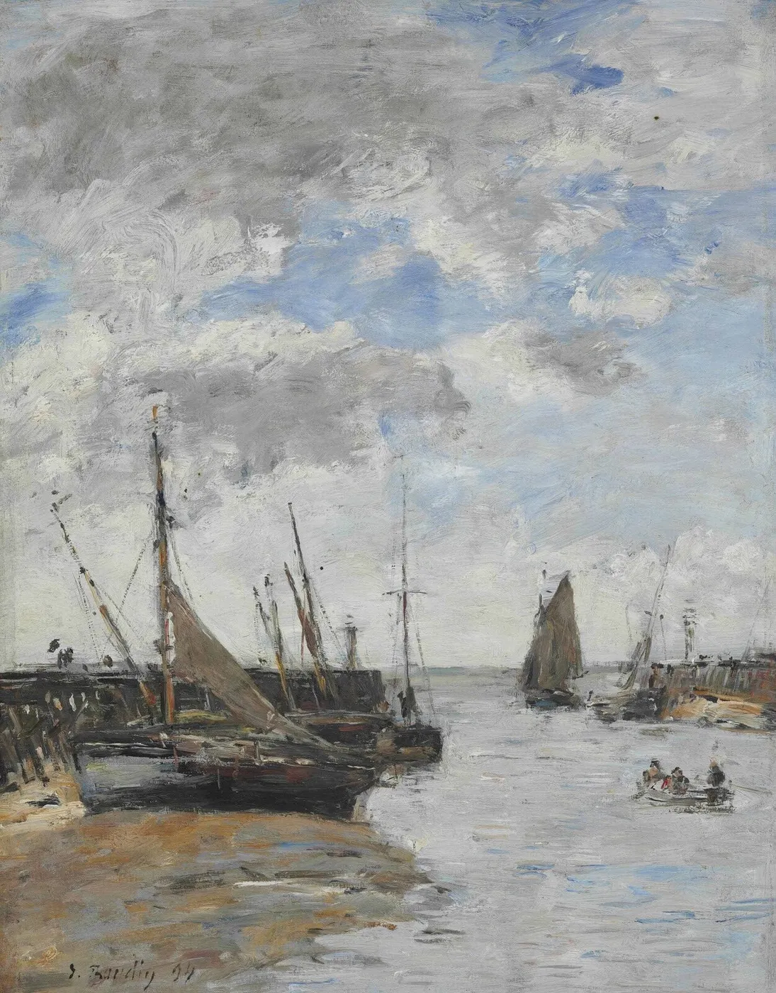 Trouville, Les jetées à marée basse — Eugène Louis Boudin
