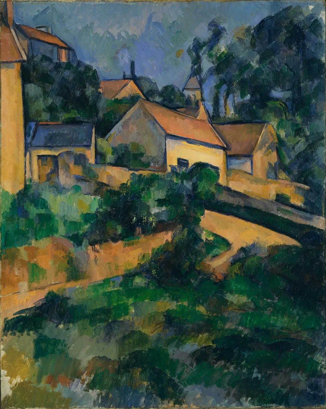 Turning Road at Montgeroult (1898) by Paul Cézanne — original painting reproduced as a hand-painted oil on canvas