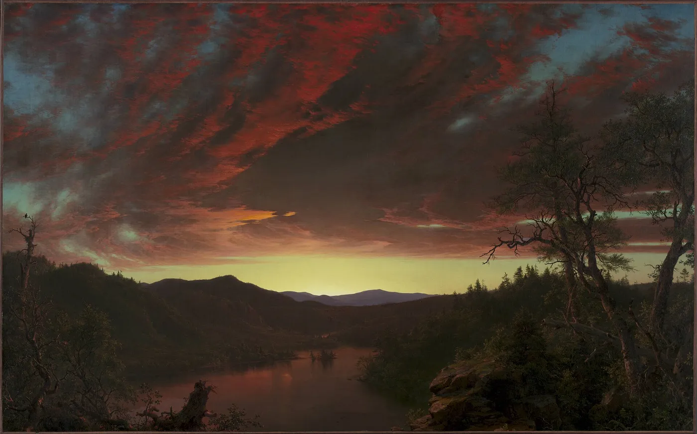 Twilight in the Wilderness (1860) by Frederic Edwin Church — original painting reproduced as a hand-painted oil on canvas