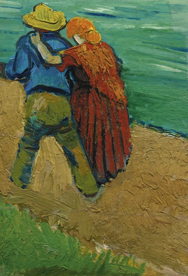 Two Lovers (Fragment) (1888) by Vincent van Gogh — original painting reproduced as a hand-painted oil on canvas