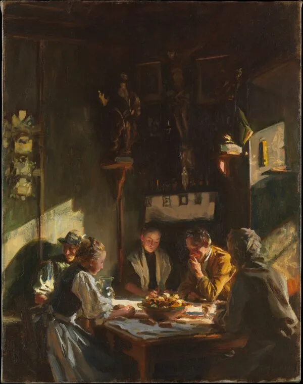 Tyrolese Interior (1915) by John Singer Sargent — original painting reproduced as a hand-painted oil on canvas