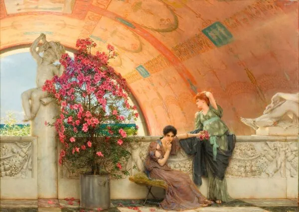 Unconscious Rivals (1893) by Lawrence Alma-Tadema — original painting reproduced as a hand-painted oil on canvas