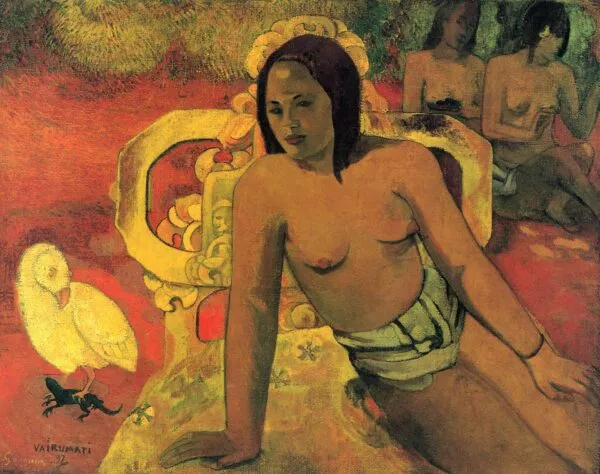 Vairumati (1897) by Paul Gauguin — original painting reproduced as a hand-painted oil on canvas