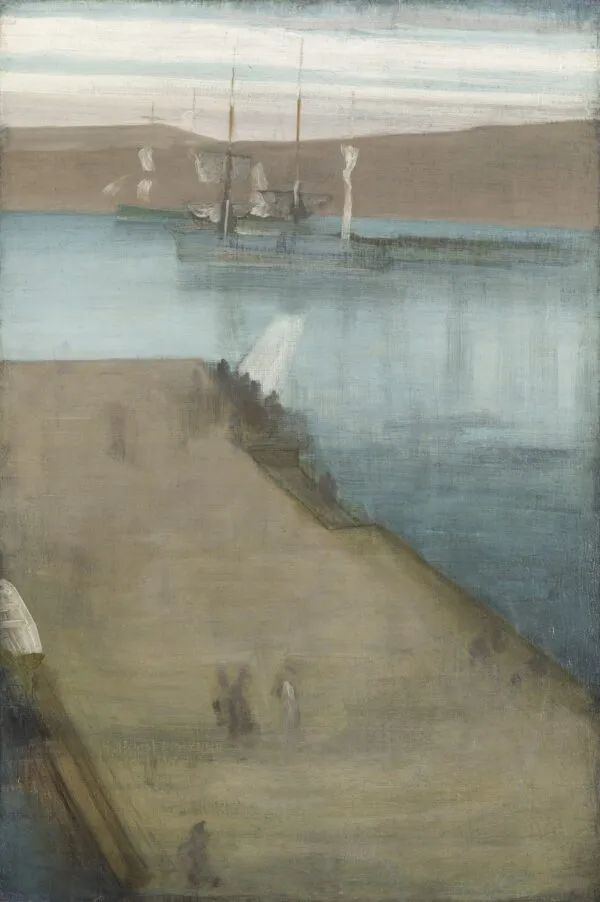 Valparaiso Harbor (1866) by James McNeill Whistler — original painting reproduced as a hand-painted oil on canvas