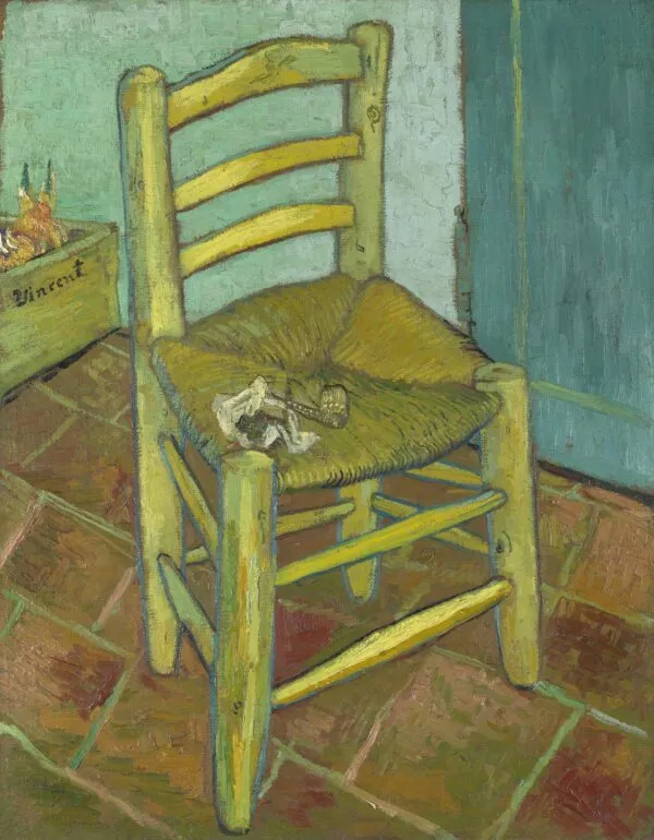 Van Gogh's Chair (1889) by Vincent van Gogh — original painting reproduced as a hand-painted oil on canvas