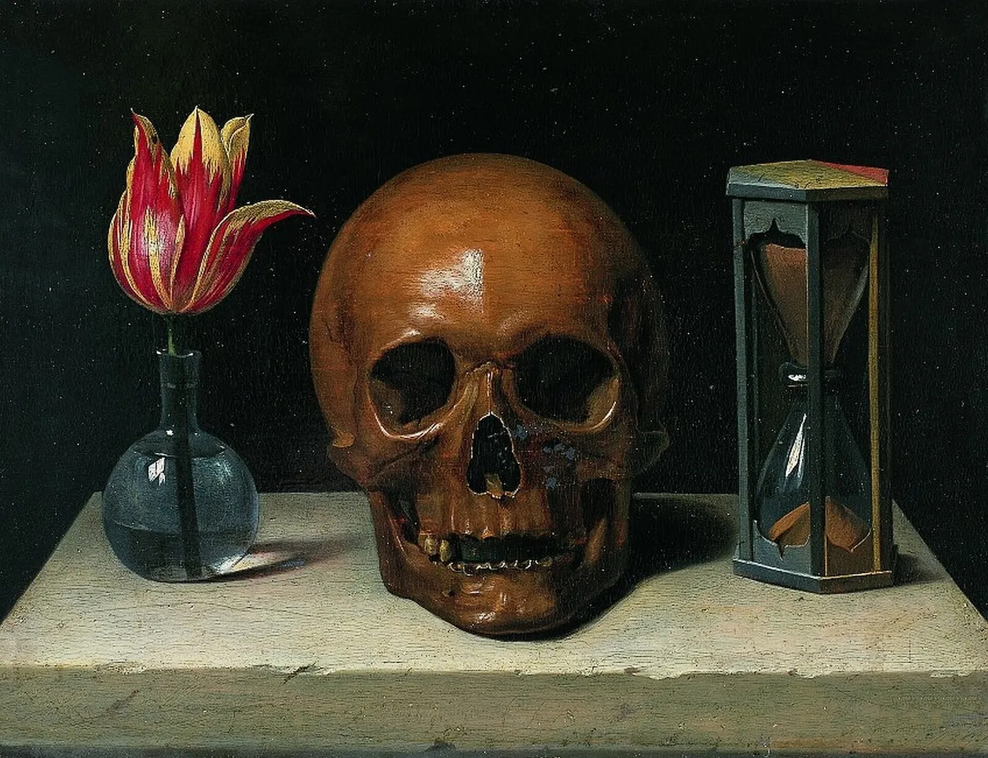 Vanitas (1646) by Philippe de Champaigne — original painting reproduced as a hand-painted oil on canvas