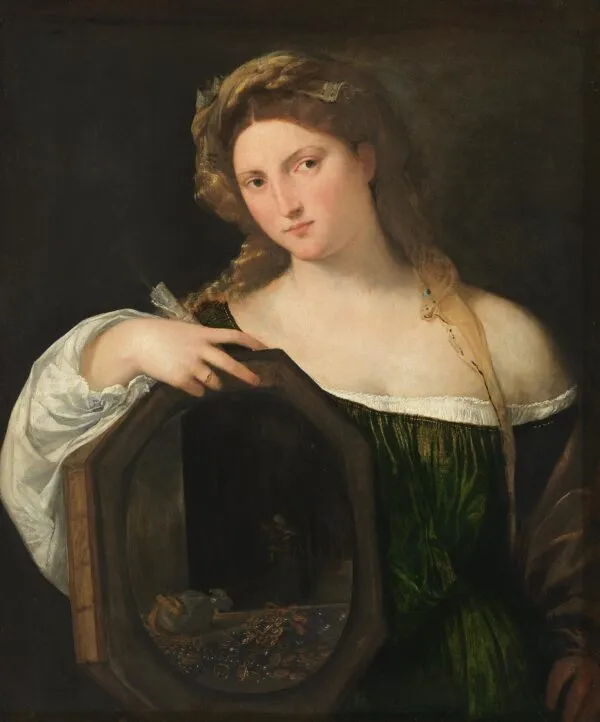 Vanity (1515) by Titian — original painting reproduced as a hand-painted oil on canvas