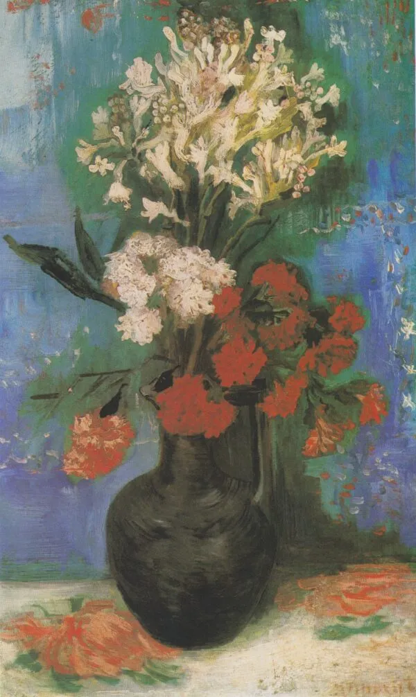 Vase with Carnations and Other Flowers (1886) by Vincent van Gogh — original painting reproduced as a hand-painted oil on canvas