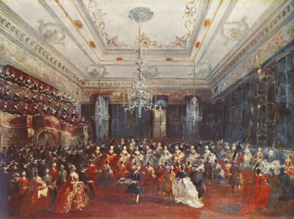 Venetian Gala Concert (1782) by Francesco Guardi — original painting reproduced as a hand-painted oil on canvas