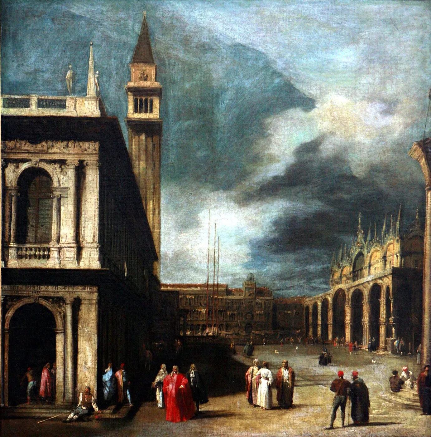 Venice, Piazza San Marco (1740) by Canaletto — original painting reproduced as a hand-painted oil on canvas