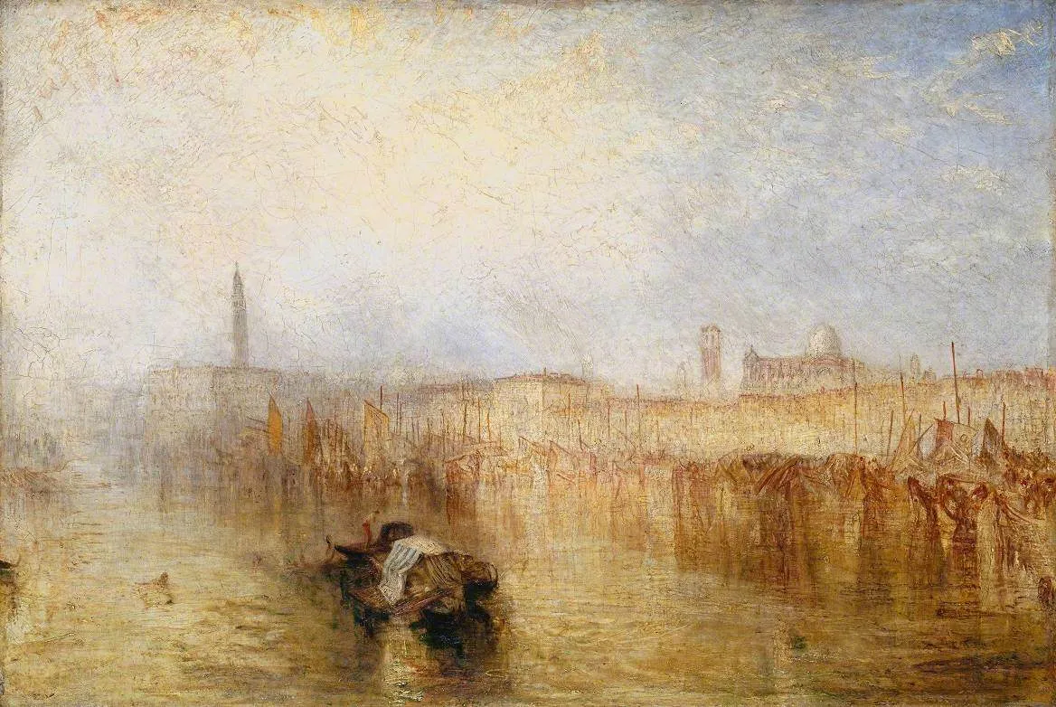 Venice Quay, Ducal Palace (1844) by J. M. W. Turner — original painting reproduced as a hand-painted oil on canvas
