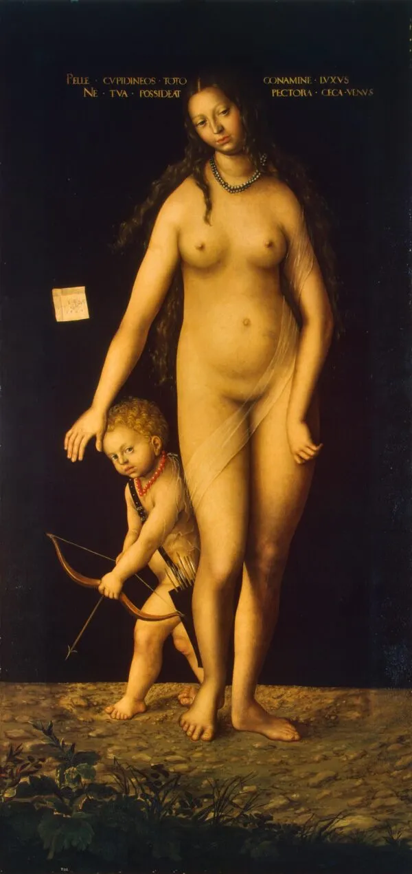 Venus and Cupid (1509) by Lucas Cranach the Elder — original painting reproduced as a hand-painted oil on canvas