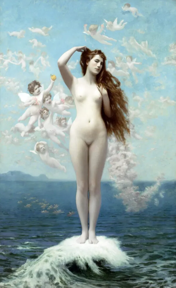 Venus Rising (1890) by Jean-Léon Gérôme — original painting reproduced as a hand-painted oil on canvas