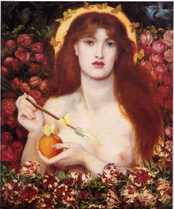 Venus Verticordia (1866) by Dante Gabriel Rossetti — original painting reproduced as a hand-painted oil on canvas