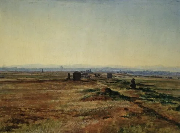 Via Appia at Sunset (1845) by Alexander Ivanov — original painting reproduced as a hand-painted oil on canvas