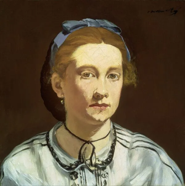 Victorine Meurent (1862) by Édouard Manet — original painting reproduced as a hand-painted oil on canvas
