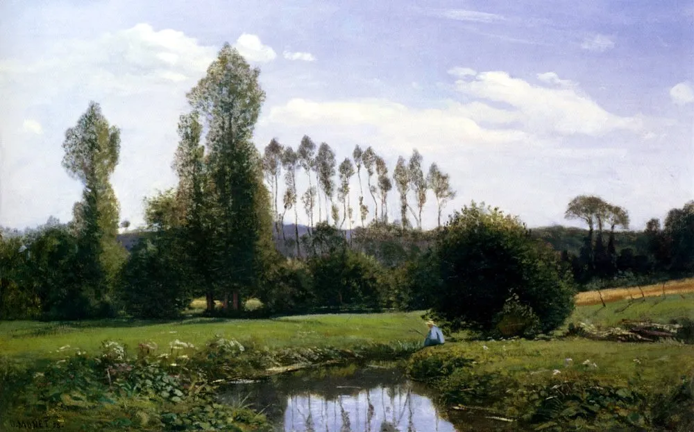 View At Rouelles, Le Havre (1858) by Claude Monet — original painting reproduced as a hand-painted oil on canvas