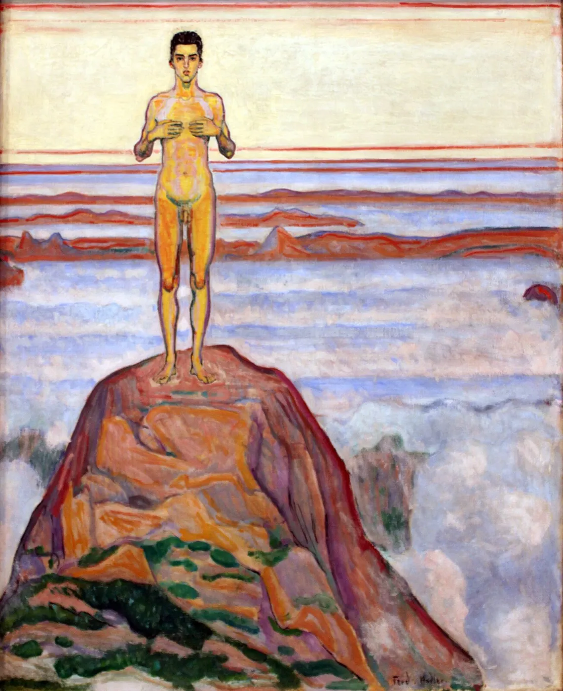 View into Infinity (1903) by Ferdinand Hodler — original painting reproduced as a hand-painted oil on canvas