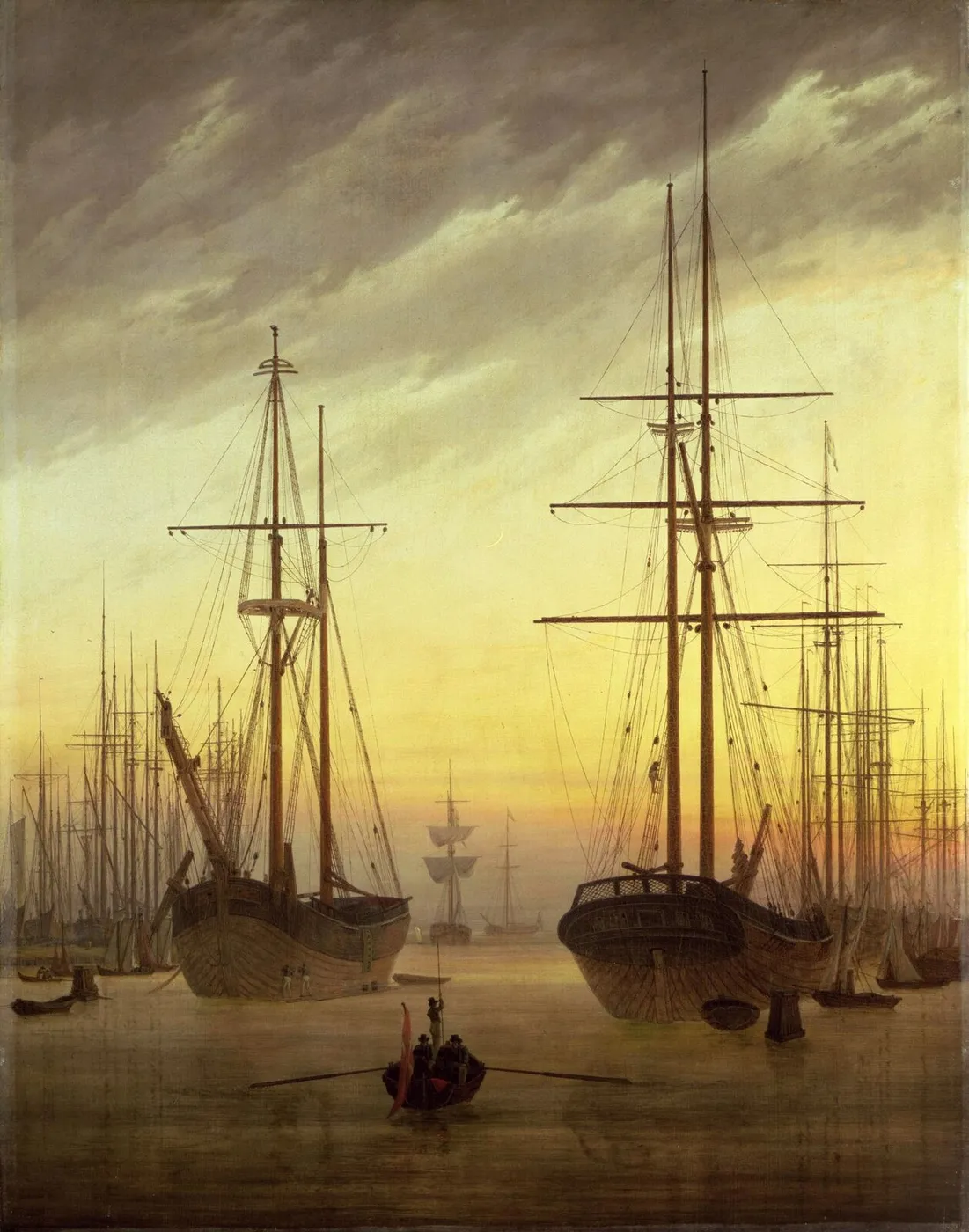 View of a harbour — Caspar David Friedrich