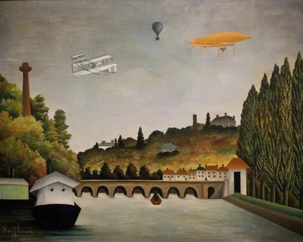 View of the Bridge of Sevres by Henri Rousseau (1908) by Henri Rousseau — original painting reproduced as a hand-painted oil on canvas