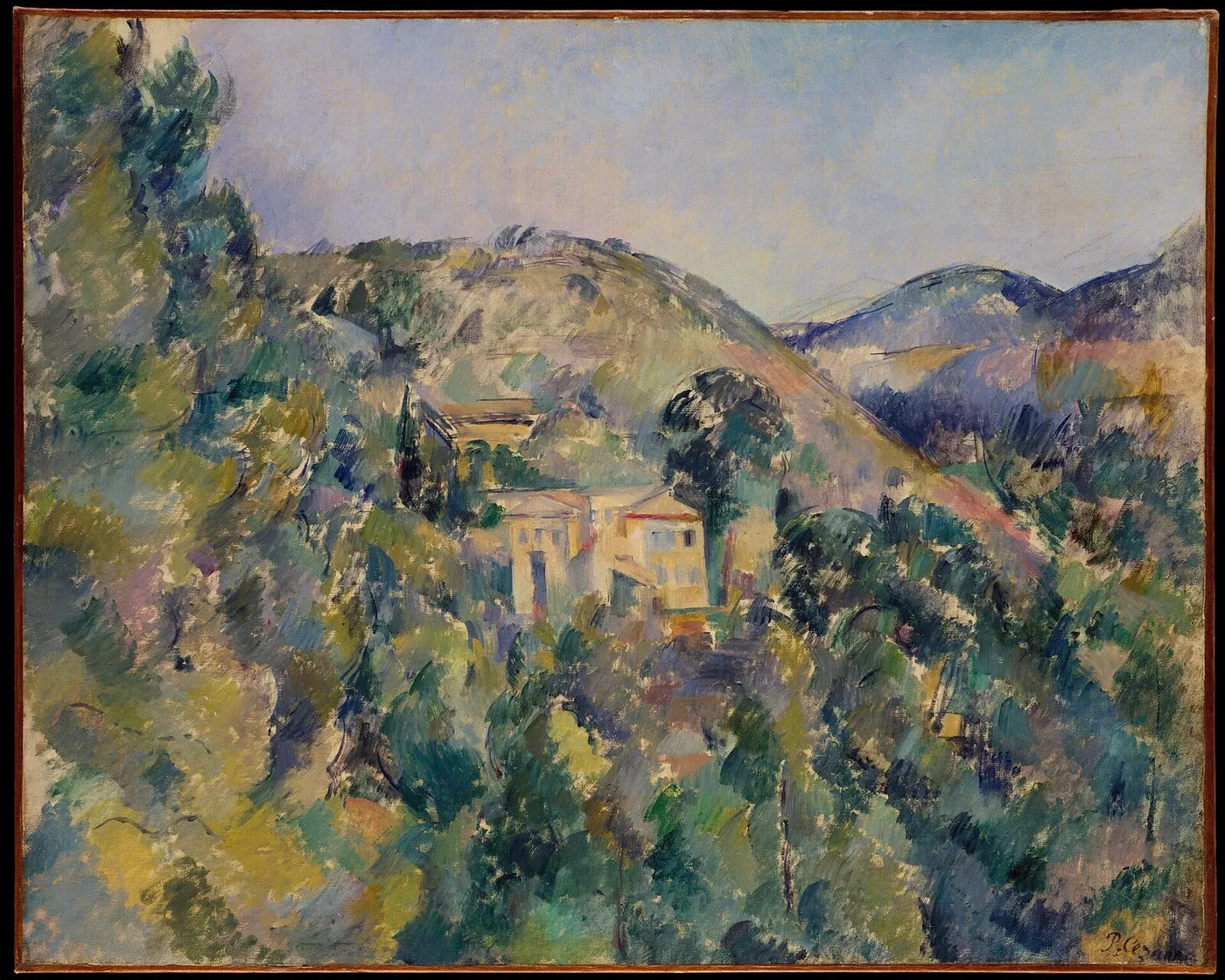 View of the Domaine Saint-Joseph (1880) by Paul Cézanne — original painting reproduced as a hand-painted oil on canvas