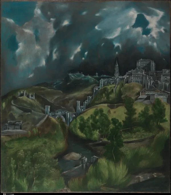 View of Toledo (1596) by El Greco — original painting reproduced as a hand-painted oil on canvas