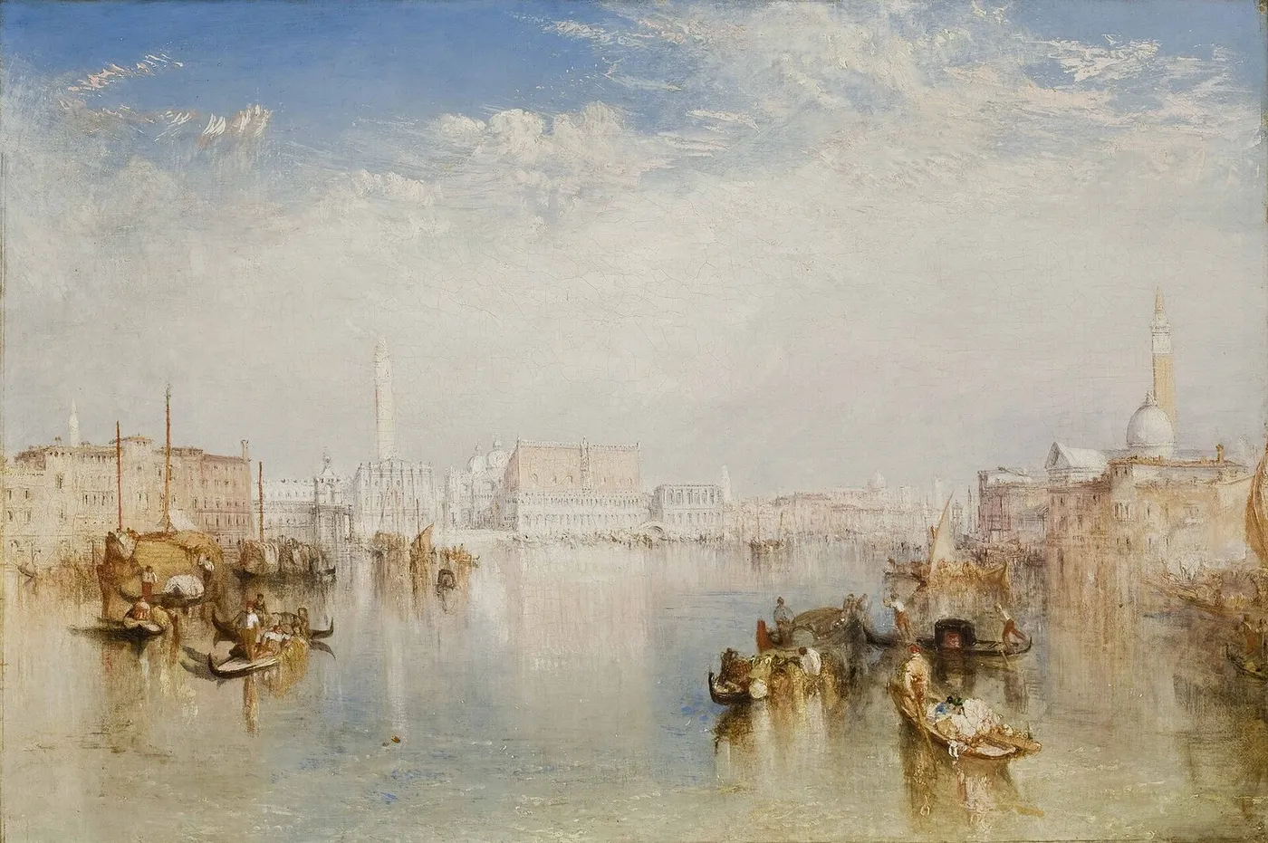 View of Venice: The Ducal Palace, Dogana and Part of San Giorgio (1841) by J. M. W. Turner — original painting reproduced as a hand-painted oil on canvas