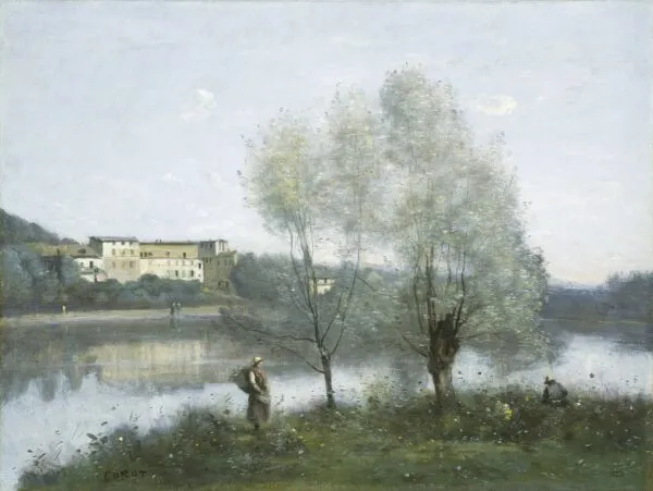 Ville d'Avray (1865) by Jean-Baptiste Camille Corot — original painting reproduced as a hand-painted oil on canvas