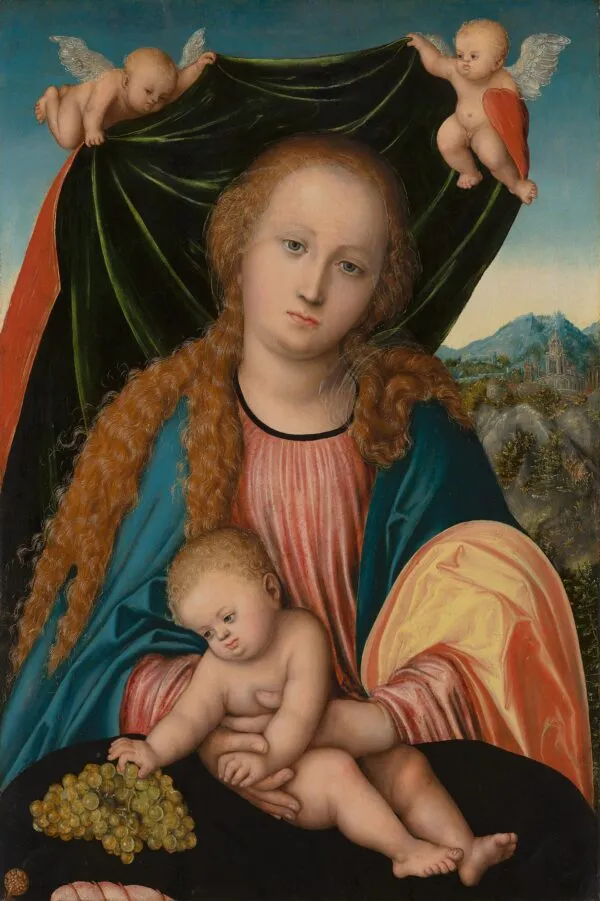 Virgin and Child (1517) by Lucas Cranach the Elder — original painting reproduced as a hand-painted oil on canvas