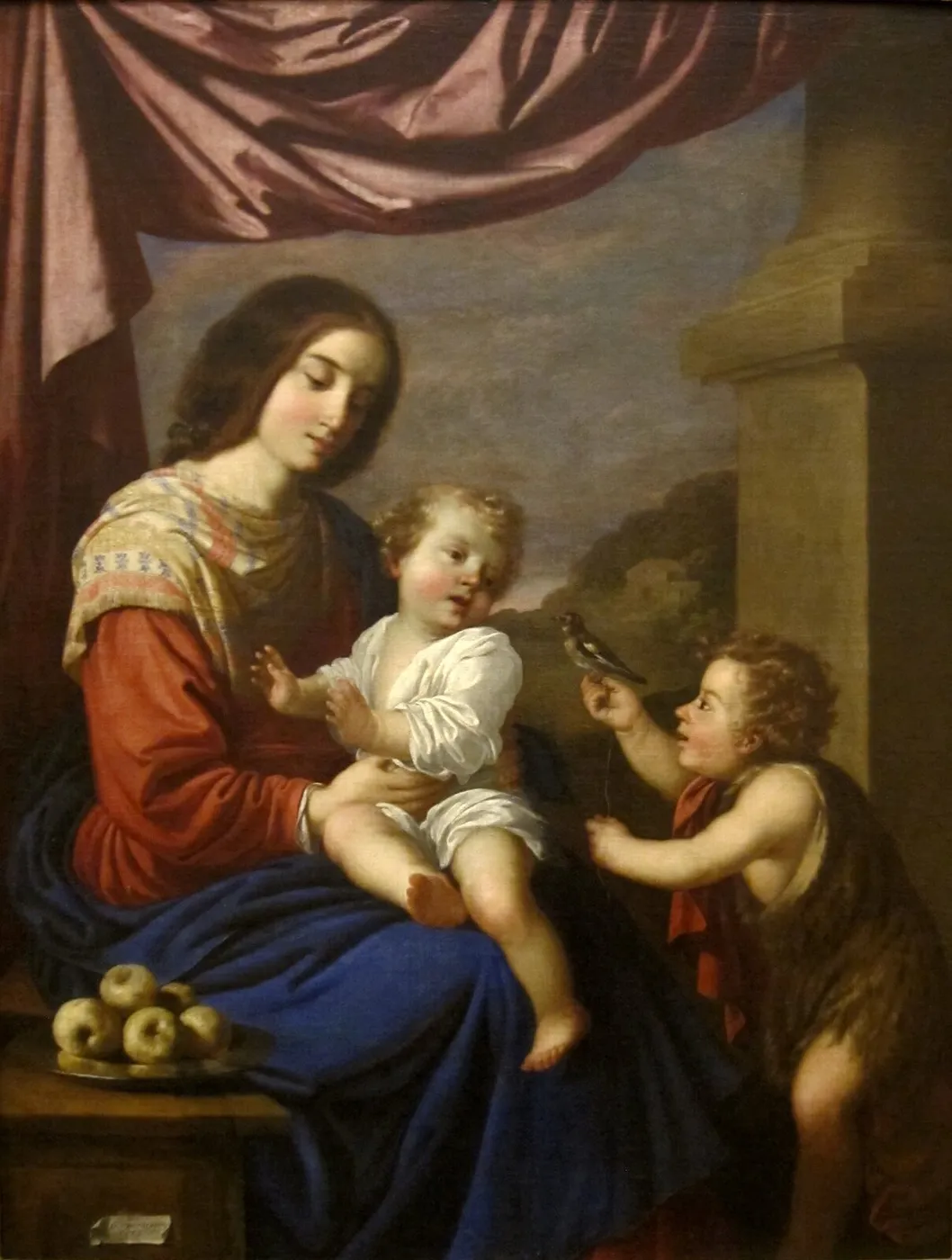 Virgin with Child Jesus and Child Saint John (1658) by Francisco de Zurbarán — original painting reproduced as a hand-painted oil on canvas