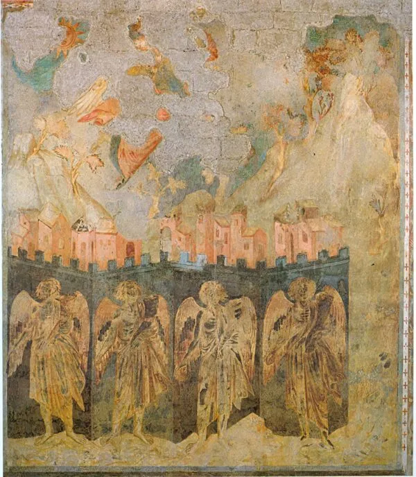 Vision of Angels at the Four Corners of the Earth (1277) by Cimabue — original painting reproduced as a hand-painted oil on canvas