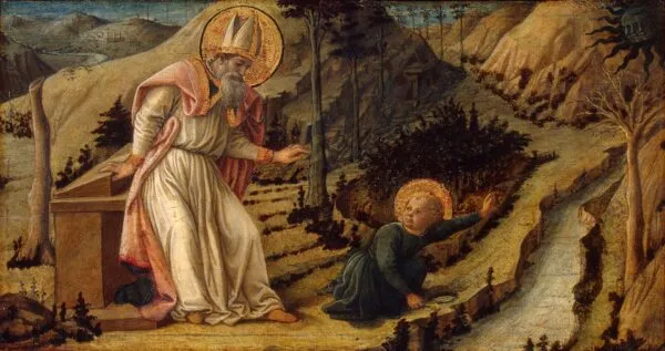 Vision of St Augustine (1452) by Filippo Lippi — original painting reproduced as a hand-painted oil on canvas