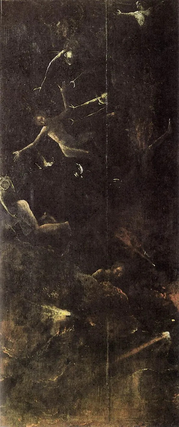Visions of the Hereafter: Fall of the Damned into Hell (1490) by Hieronymus Bosch — original painting reproduced as a hand-painted oil on canvas