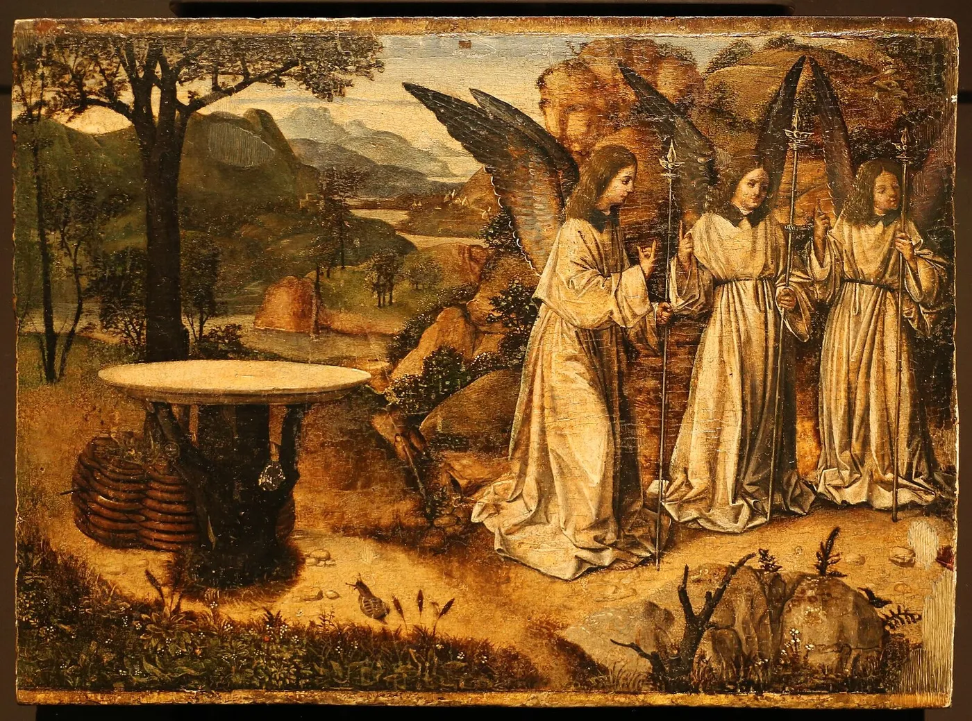 Visit of the three angels to Abraham — Antonello da Messina
