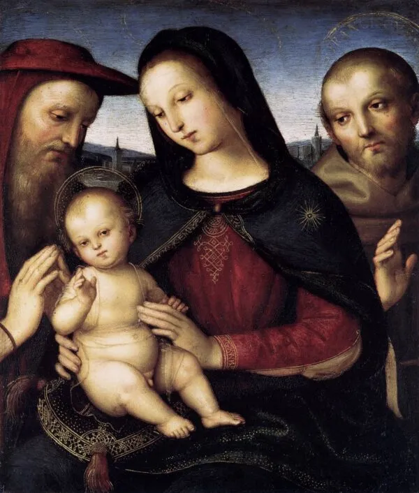 Von der Ropp Madonna (1500) by Raphael — original painting reproduced as a hand-painted oil on canvas