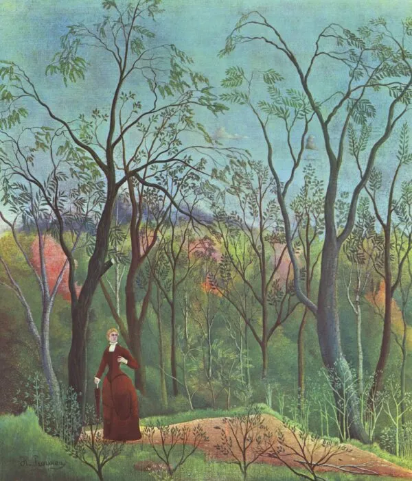 Walk in the Wood (1886) by Henri Rousseau — original painting reproduced as a hand-painted oil on canvas