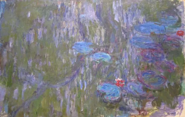 Water Lilies, Reflections of Weeping Willows (1918) by Claude Monet — original painting reproduced as a hand-painted oil on canvas