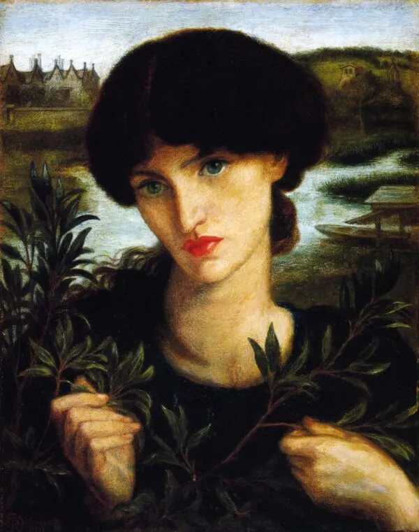 Water Willow (1871) by Dante Gabriel Rossetti — original painting reproduced as a hand-painted oil on canvas