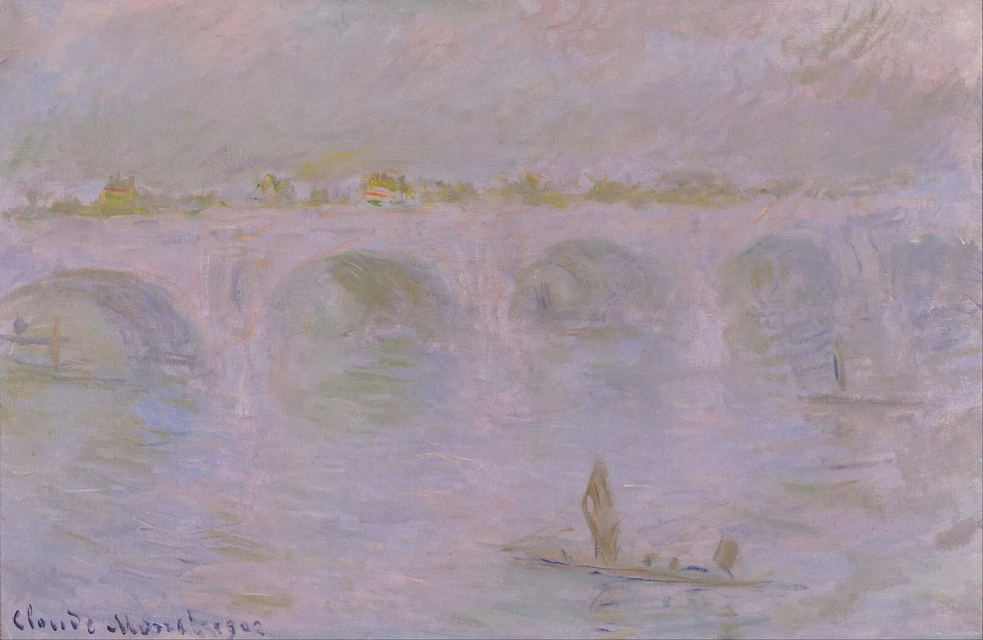 Waterloo Bridge in London (1902) by Claude Monet — original painting reproduced as a hand-painted oil on canvas