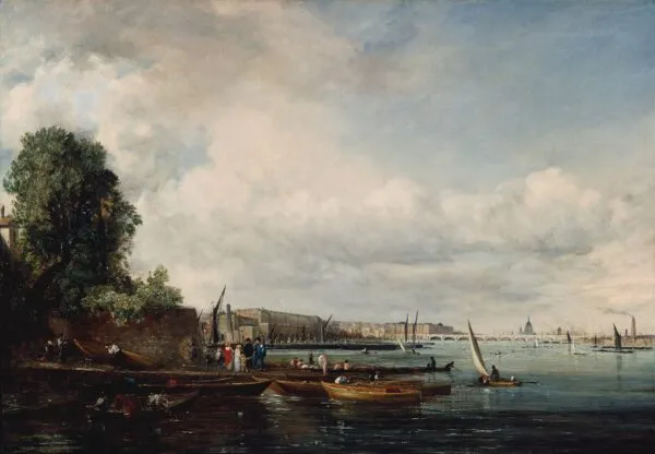 Waterloo Bridge (1820) by John Constable — original painting reproduced as a hand-painted oil on canvas