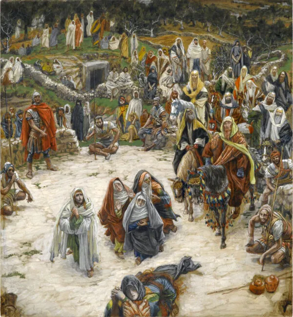 What Our Lord Saw from the Cross (1890) by James Tissot — original watercolour reproduced as a hand-painted oil on canvas