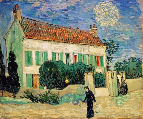 White House at Night (1890) by Vincent van Gogh — original painting reproduced as a hand-painted oil on canvas
