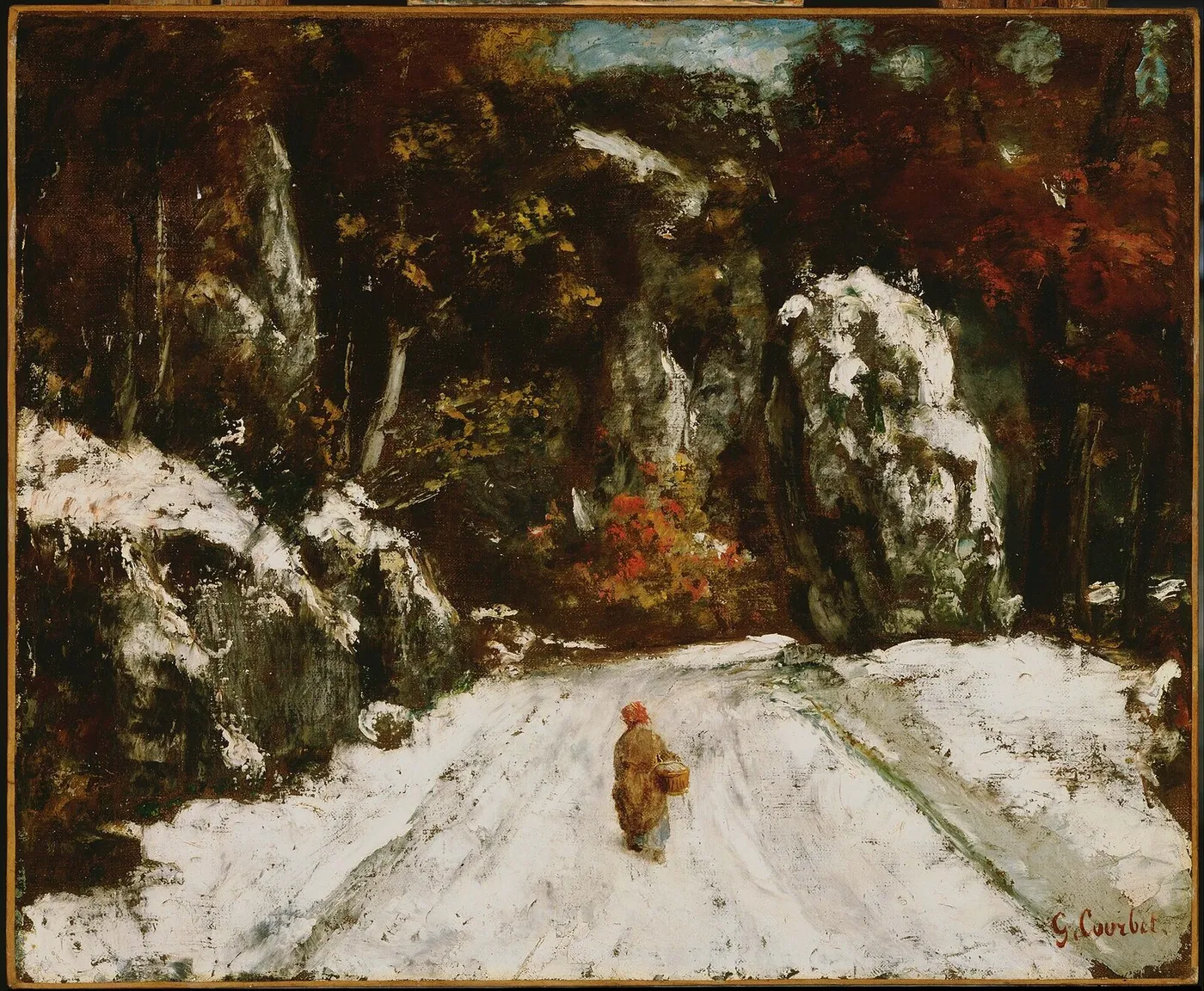 Winter in the Jura (1875) by Gustave Courbet — original painting reproduced as a hand-painted oil on canvas