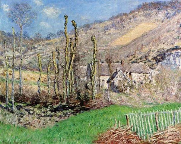 Winter Landscape at the Val de Falaise (Giverny) (1885) by Claude Monet — original painting reproduced as a hand-painted oil on canvas